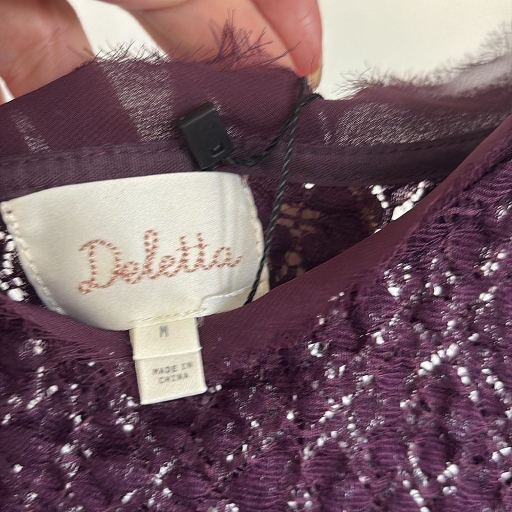 Anthropologie Deletta Sheer Ruched Side Textured Sweater NWOT Size M - Picture 6 of 7